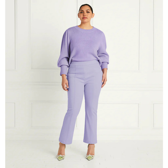 Hill House The Claire Pant Cotton Mid Rise Stretch Ankle Lavender NWT Medium - Picture 6 of 13